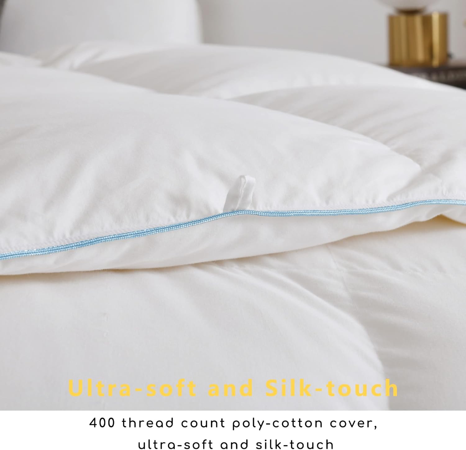 DOMDEC Heavyweight Goose Feather Down Comforter- King Size Winter Duvet- Ultra Soft 850 Fill Power Hotel Collection 65oz Thick Duvet Insert Cold Weather Sleepers(104X90', White) (DD2011) · v2