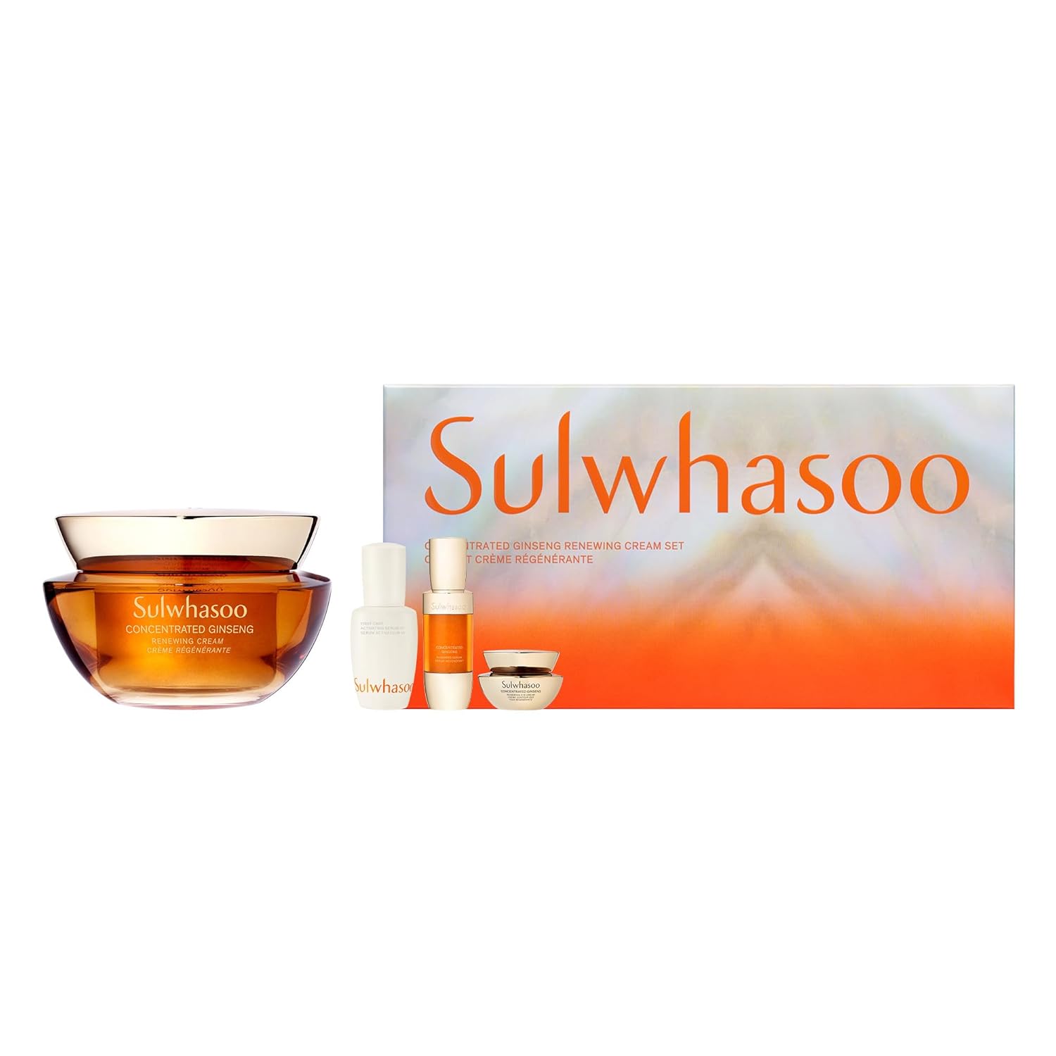 Crema renovadora concentrada de ginseng Sulwhasoo, cuidado de la piel coreano antienvejecimiento, mejora el aspecto de las arrugas y la firmeza, ginseng, péptidos y escualano, crema reafirmante