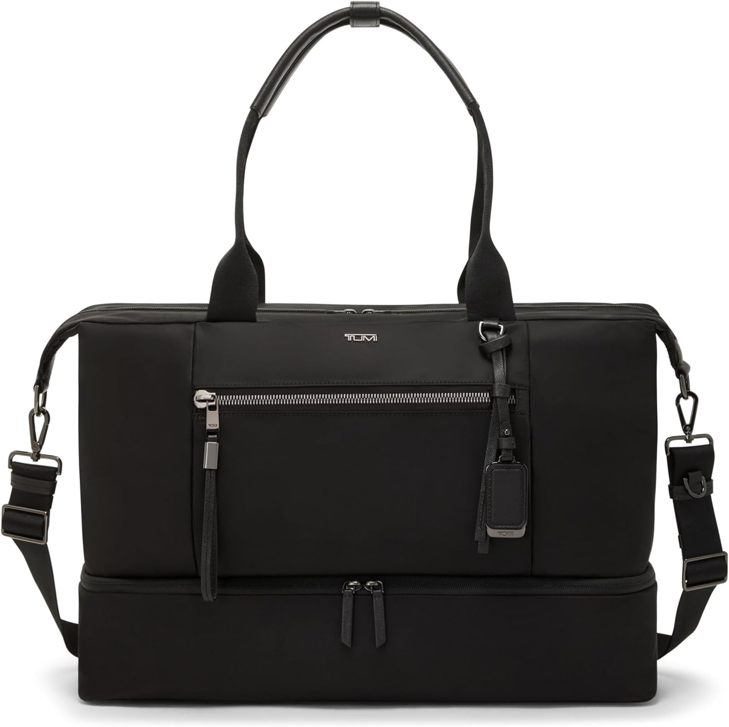TUMI - Voyageur Contine Weekender - Travel Weekend Bag for Women - Holds Up to 14 Laptop - Multiple Compartment  Pockets - Black amp; Gunmetal Hardware