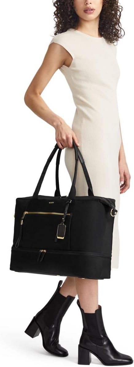 TUMI - Voyageur Contine Weekender - Travel Weekend Bag for Women - Holds Up to 14 Laptop - Multiple Compartment  Pockets - Black amp; Gunmetal Hardware · v2