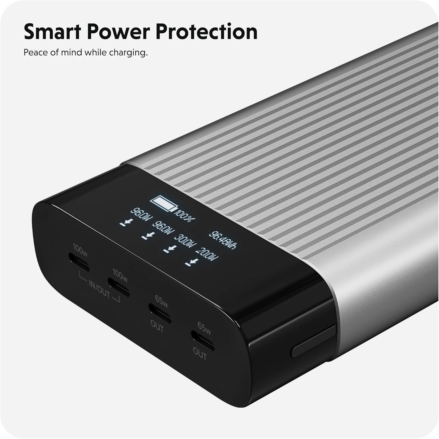 Batterie HyperJuice 245 W USB-C 100 Wh, MacBook M1, iPad, iPhone et plus encore, chargeur rapide type C, batterie externe de 27 000 mAh, chargeur portable