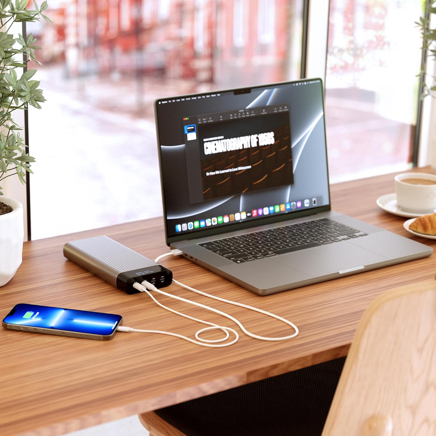 Batterie HyperJuice 245 W USB-C 100 Wh, MacBook M1, iPad, iPhone et plus encore, chargeur rapide type C, batterie externe de 27 000 mAh, chargeur portable
