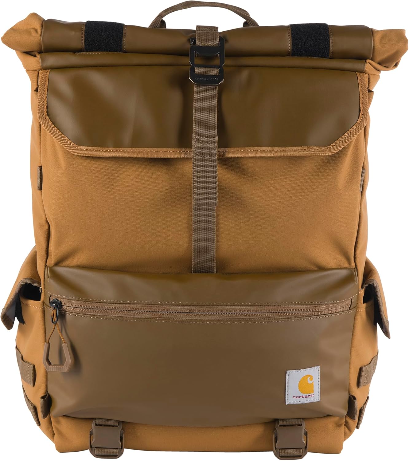 Carhartt 40L Nylon Roll Top Backpack, Heavy-Duty Water-Resistant Material W/ 17 Laptop Sleeve, Brown, One Size · v4