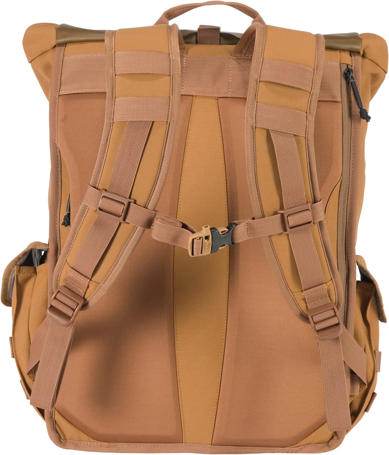 Carhartt 40L Nylon Roll Top Backpack, Heavy-Duty Water-Resistant Material W/ 17 Laptop Sleeve, Brown, One Size · v4