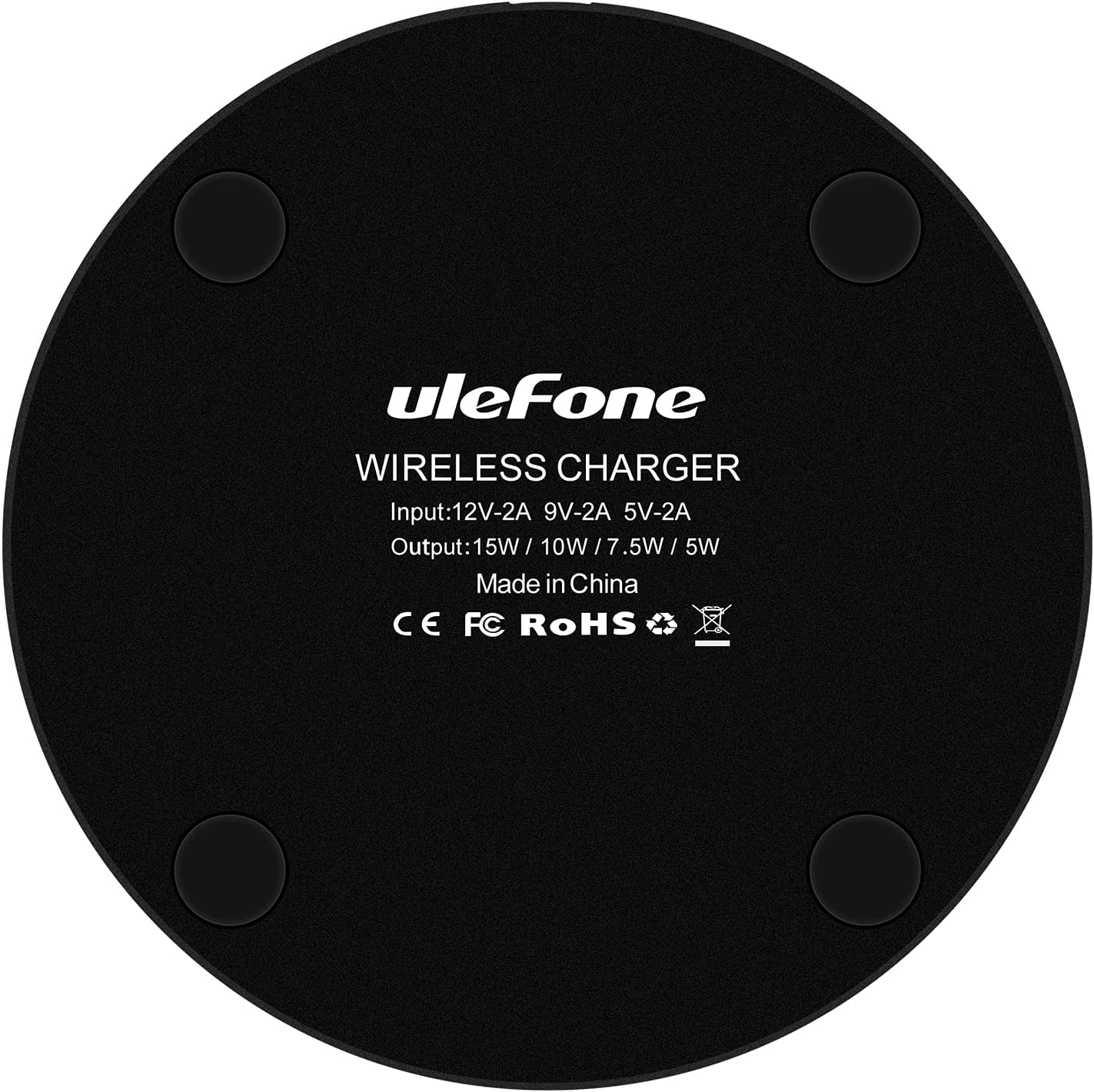 Ulefone UF005 Wireless Charging Pad (15W), Compatible with Ulefone Power Armor 18T/18 Ultra/14 Pro/14/13, Armor 17Pro/12/11T/11/10/7/7E Rugged Phones, QC/PD Protocol for Other Cell Phones