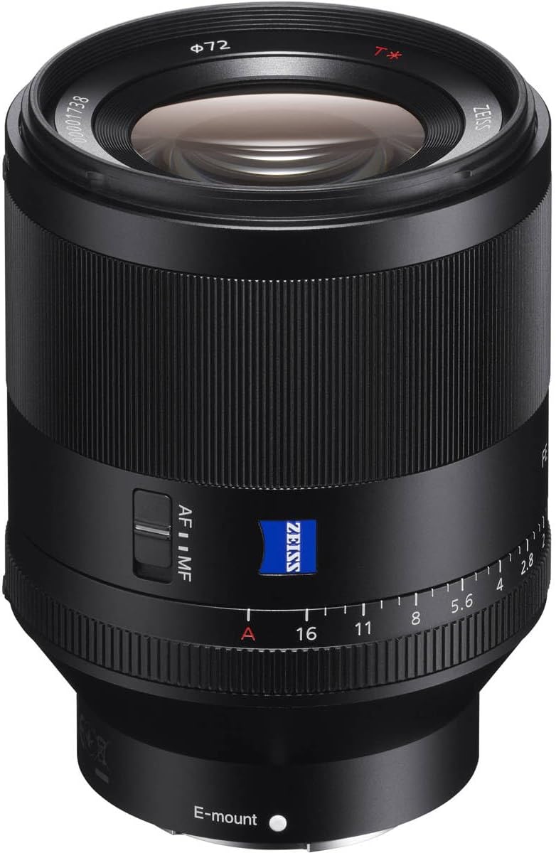 Obiettivo Sony Planar T* FE 50 mm f/1.4 ZA, pacchetto con kit filtro da 72 mm, custodia per obiettivo, detergente per obiettivi, kit di pulizia, tappo copriobiettivo