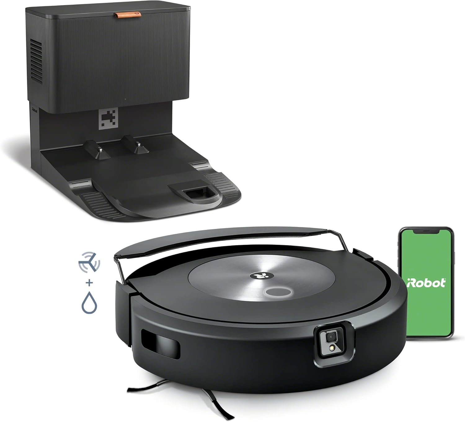 หุ่นยนต์ดูดฝุ่น iRobot Roomba Combo j7 ที่สามารถทำความสะอาดพื้นได้เอง - ดูดฝุ่นและถูพื้นได้อัตโนมัติ แผ่นถูพื้นแบบดึงเก็บได้เต็มที่ ระบุและหลีกเลี่ยงสิ่งกีดขวาง ระบบสร้างแผนที่อัจฉริยะ Alexa เหมาะสำหรับสัตว์เลี้ยง