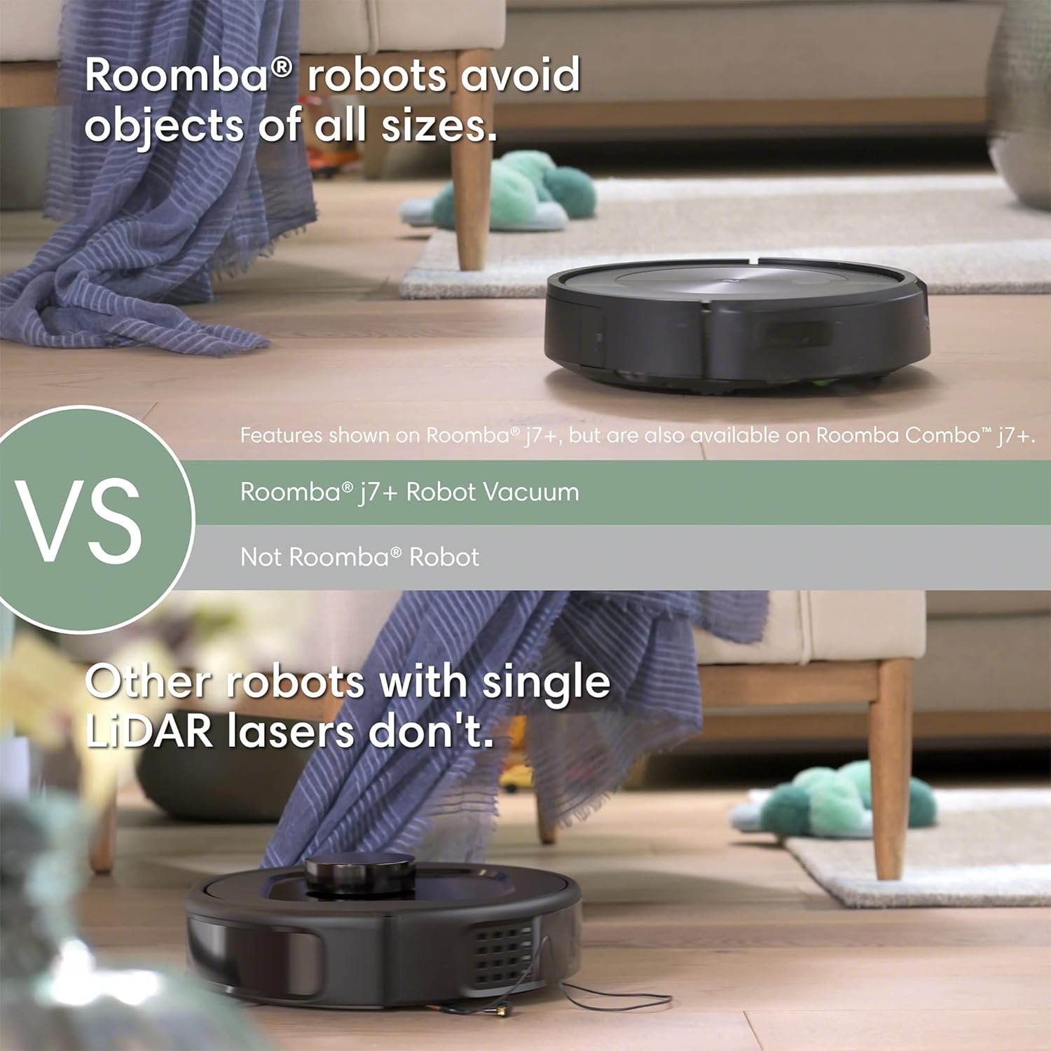 iRobot Roomba Combo j7 Saugroboter, selbstentleernder Wischmopp — Saugt und wischt automatisch, vollständig ausziehbares Wischpad, identifiziert Verstärker; vermeidet Hindernisse, Smart Mapping, Alexa, ideal für Haustiere