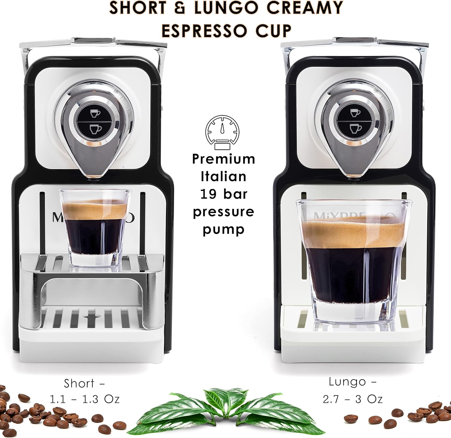Mixpresso Espresso Machine for Nespresso Compatible Capsule, Single Serve Coffee Maker Programmable for Espresso Pods, Premium Italian 19 Bar High Pressure Pump 23oz 1400w Black Coffee Maker · v9