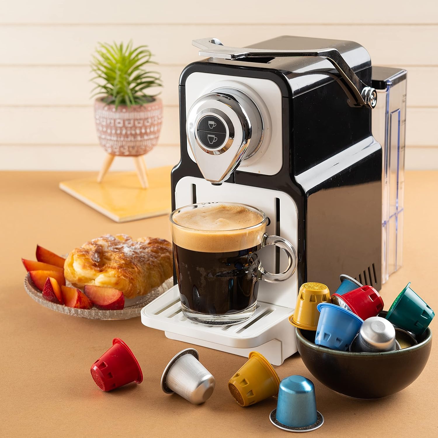 Mixpresso Espresso Machine for Nespresso Compatible Capsule, Single Serve Coffee Maker Programmable for Espresso Pods, Premium Italian 19 Bar High Pressure Pump 23oz 1400w Black Coffee Maker · v9