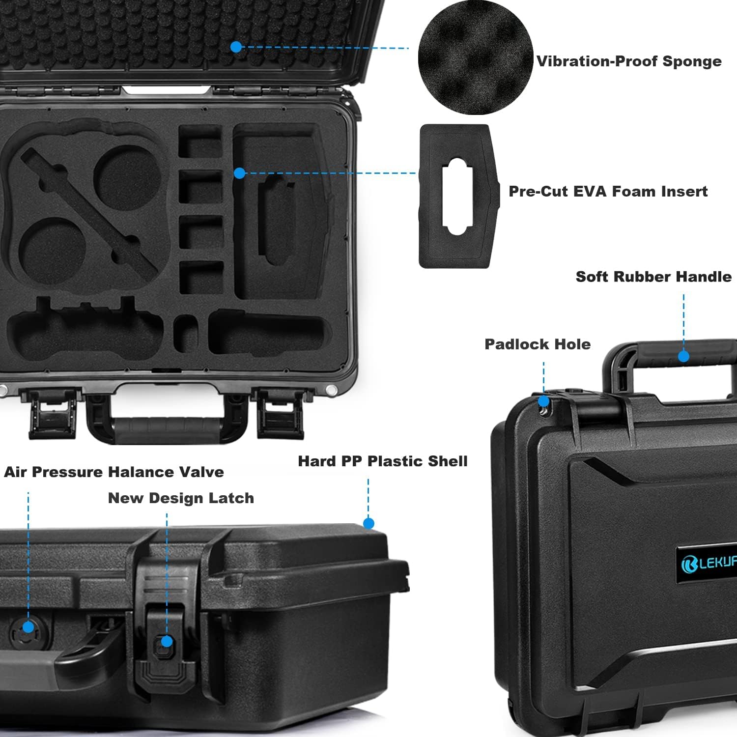 Custodia rigida Lekufee compatibile con DJI Avata Explorer Combo (DJI Goggles Integra) /DJI Avata Pro (DJI Goggles 2) /DJI Avata Fly Smart Combo (FPV Goggles V2) e altri accessori (solo custodia) (non per Avata 2)