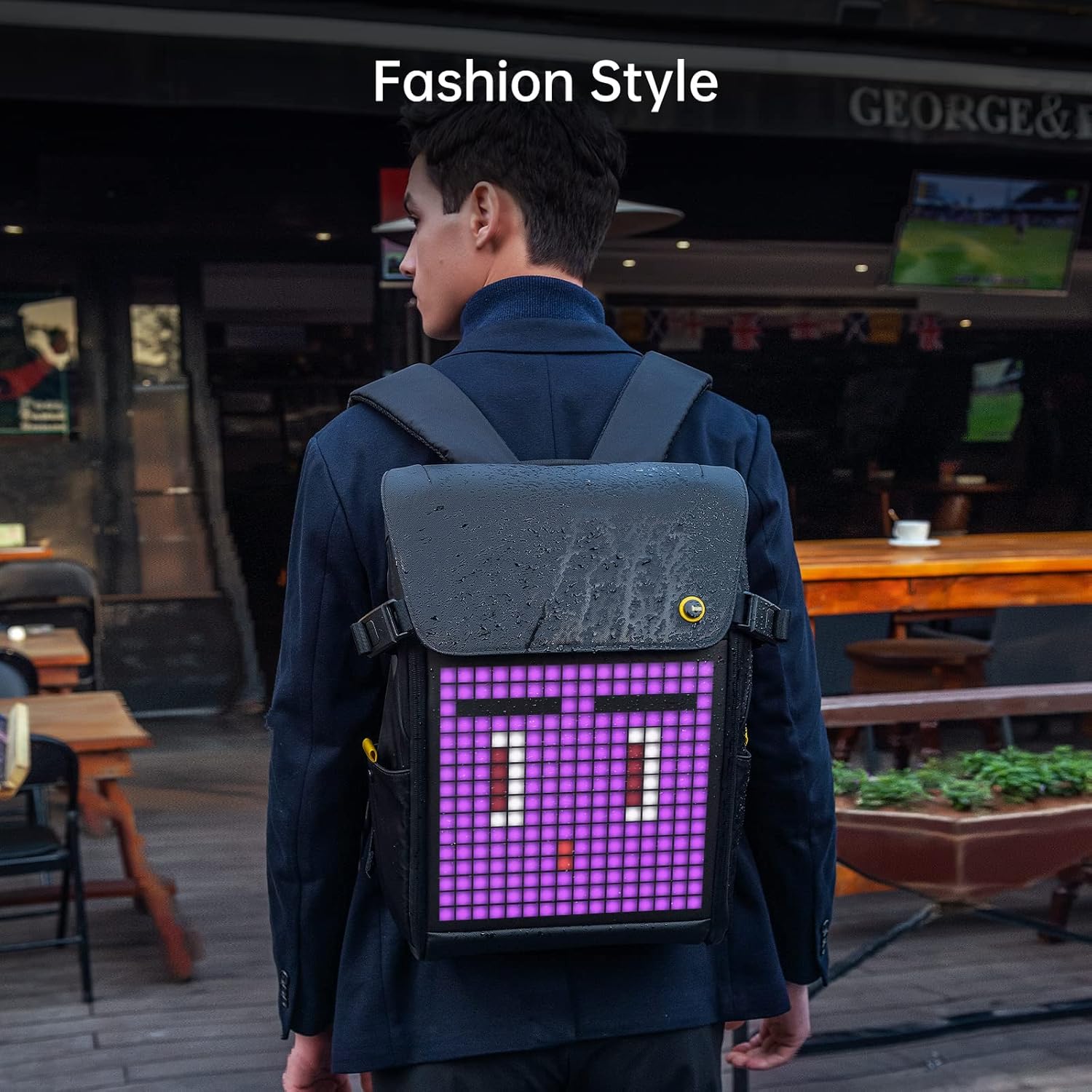 Divoom LED Display Laptop Backpack with App Control, 17 Inch Cool DIY Pixel Art Animation Fashion Backpack, Unique Gift for Men or Women · v3