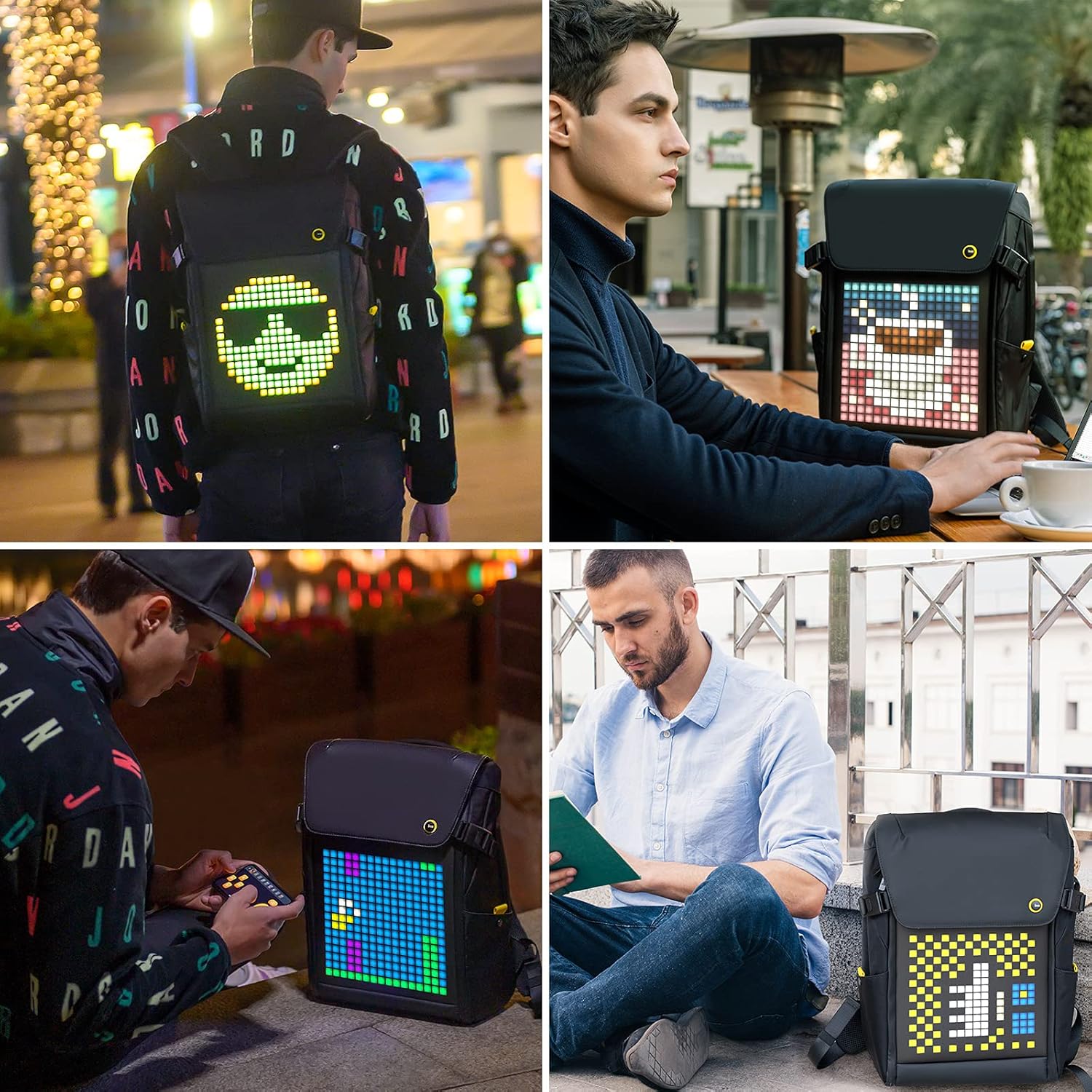 Divoom LED Display Laptop Backpack with App Control, 17 Inch Cool DIY Pixel Art Animation Fashion Backpack, Unique Gift for Men or Women · v3