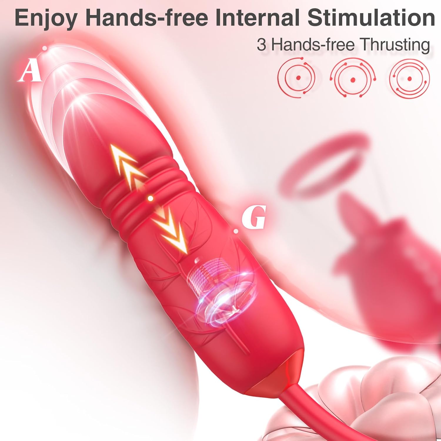 Rosen-Sexspielzeug für Frauensex — 3-in-1-Upgrade Rose Sexstimulator für Frauen mit 7 Zungenlecken, Vibratordildo mit 3 Stößen, Sexspielzeug für Erwachsene für Paare, G-Punkt-Vibratoren, Klitorisnippel