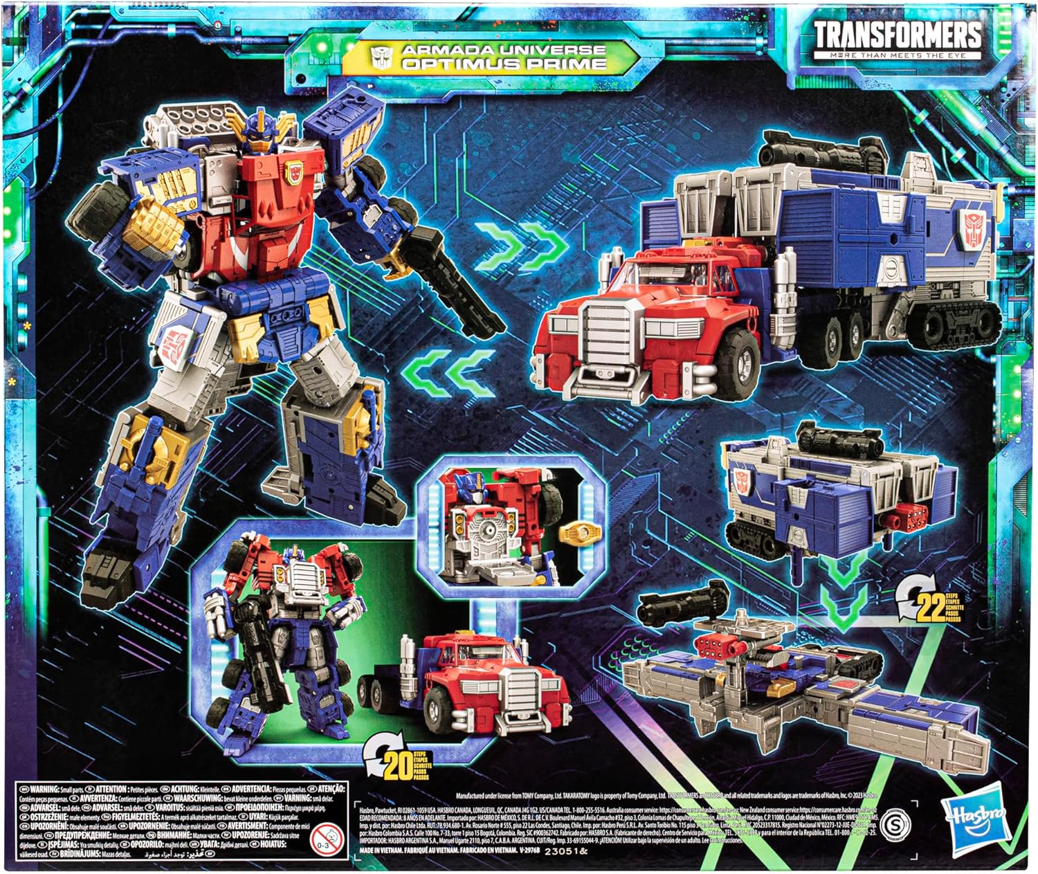 Giocattolo Transformers Toys Legacy Evolution Commander Armada Universe Optimus Prime, 7,5 pollici, action figure per ragazzi e ragazze dagli 8 anni in su