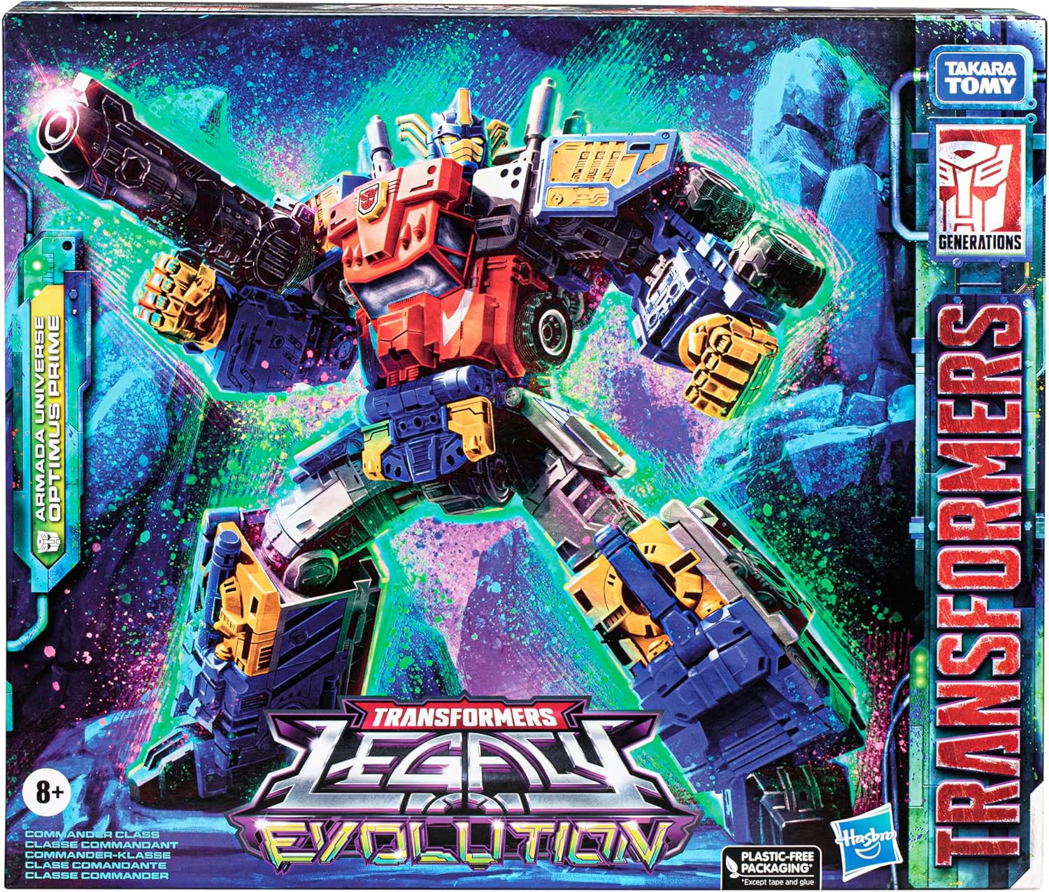 Giocattolo Transformers Toys Legacy Evolution Commander Armada Universe Optimus Prime, 7,5 pollici, action figure per ragazzi e ragazze dagli 8 anni in su