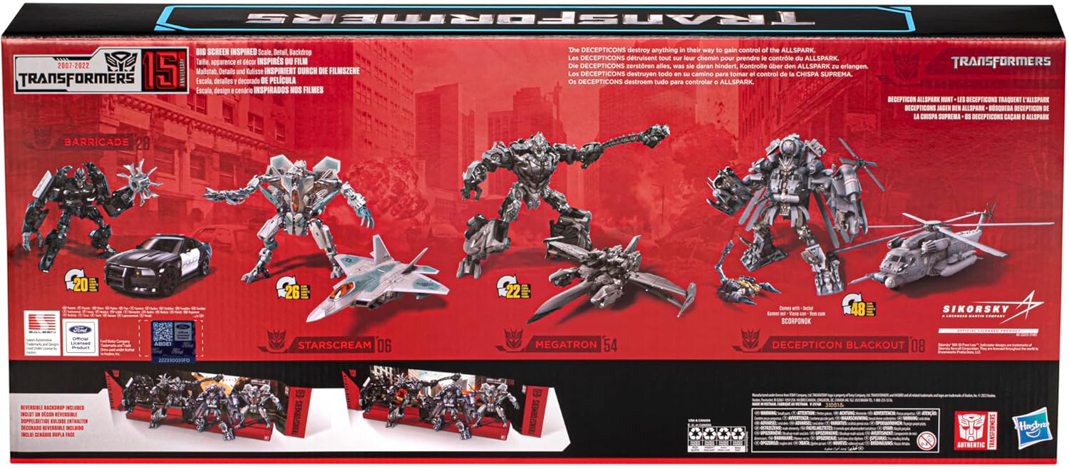 Transformers Toys Studio Series Movie 1 15° anniversario Decepticon Multipack, con 4 action figure per ragazzi e ragazze dagli 8 anni in su (esclusiva Amazon)