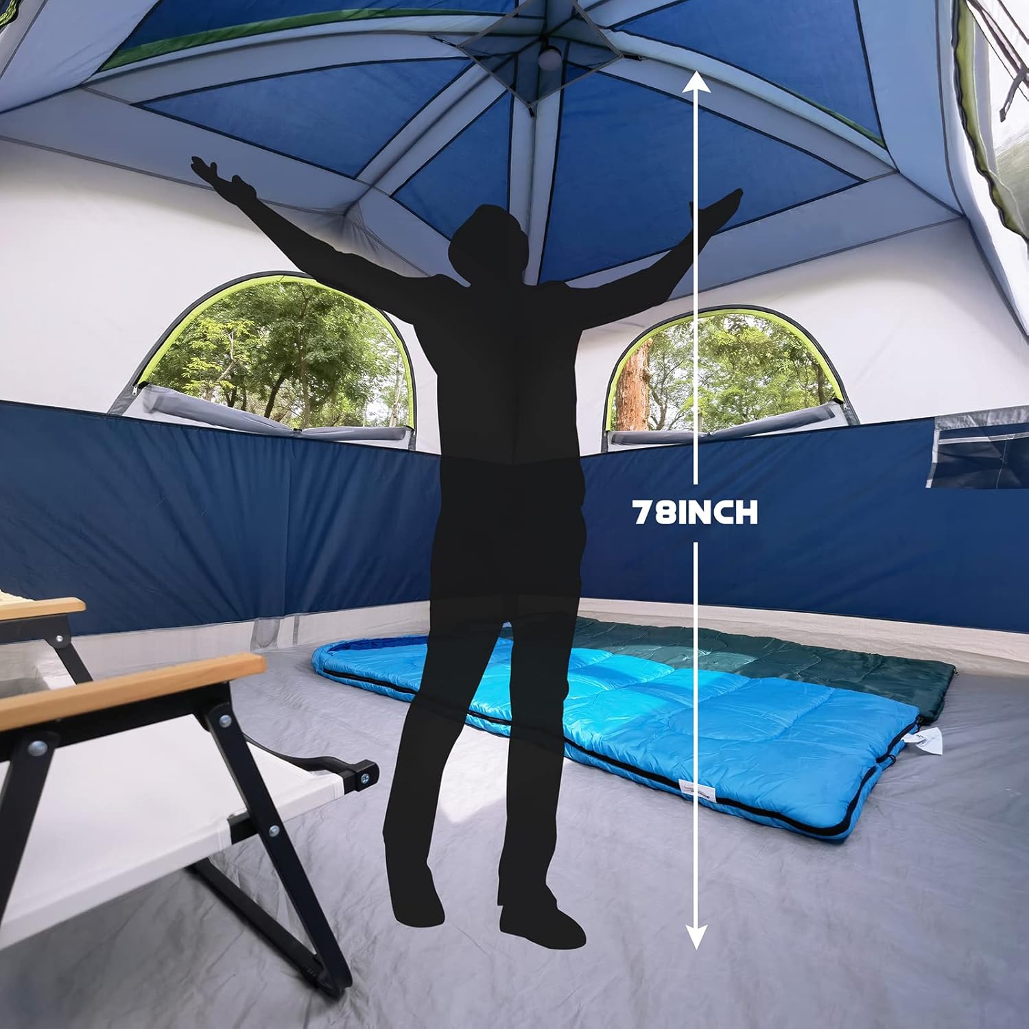 UNP Tents 6 Person Waterproof Windproof Easy Setup,Double Layer Family Camping Tent with 1 Mesh Door  5 Large Mesh Windows -10X9'X78in(H) · v2