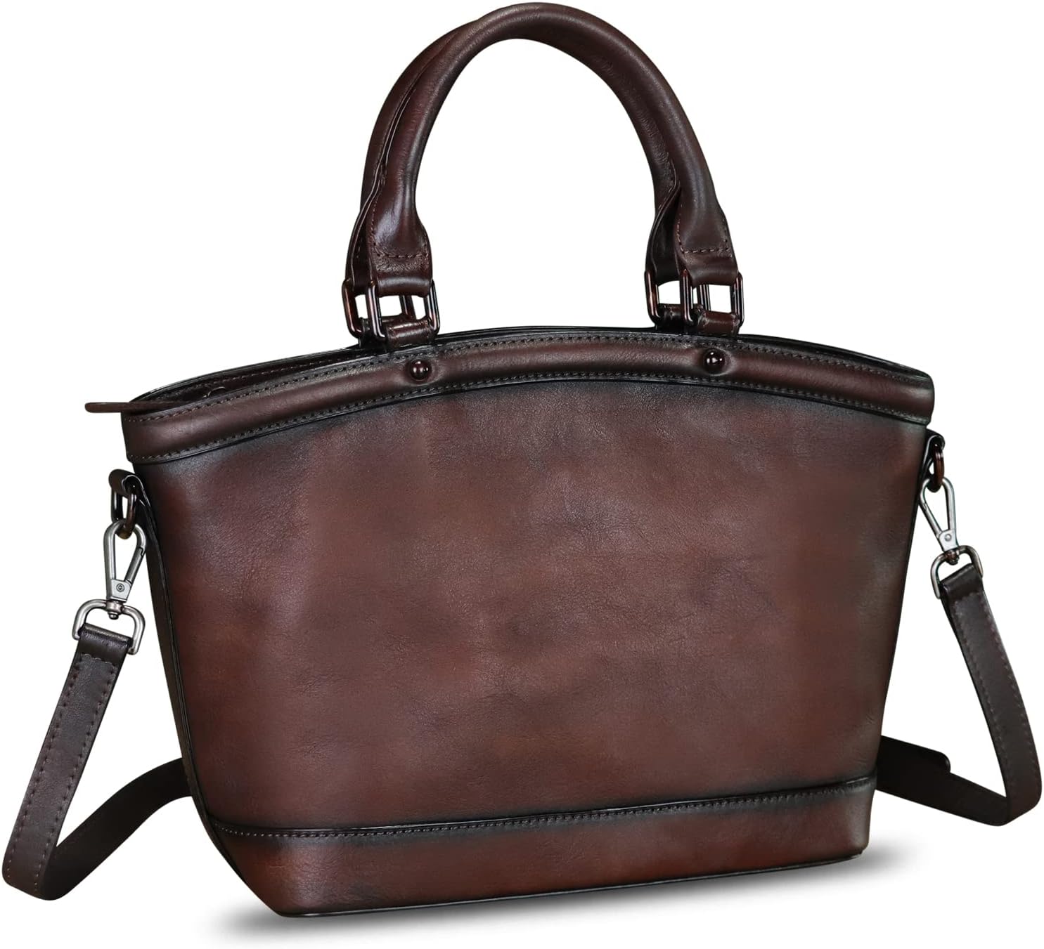 Genuine Leather Handbags for Women Satchel Top Handle Bags Handmade Vintage Crossbody Handbags Retro Tote Purse · v2