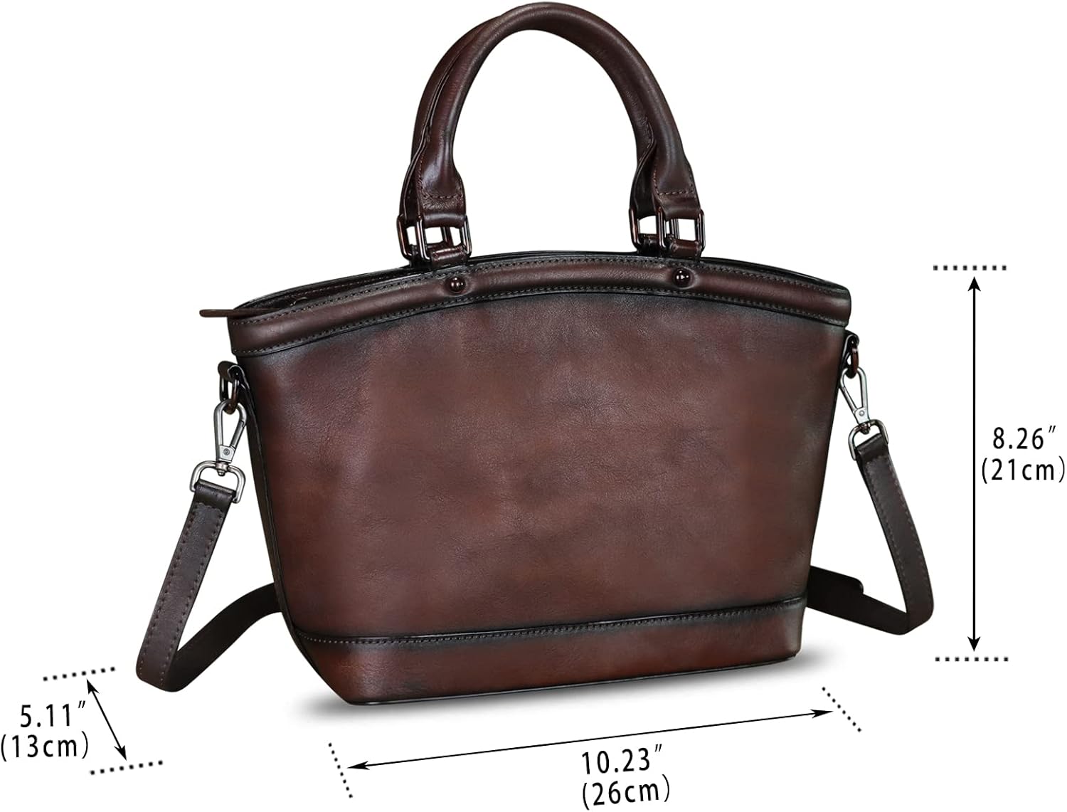 Genuine Leather Handbags for Women Satchel Top Handle Bags Handmade Vintage Crossbody Handbags Retro Tote Purse · v2