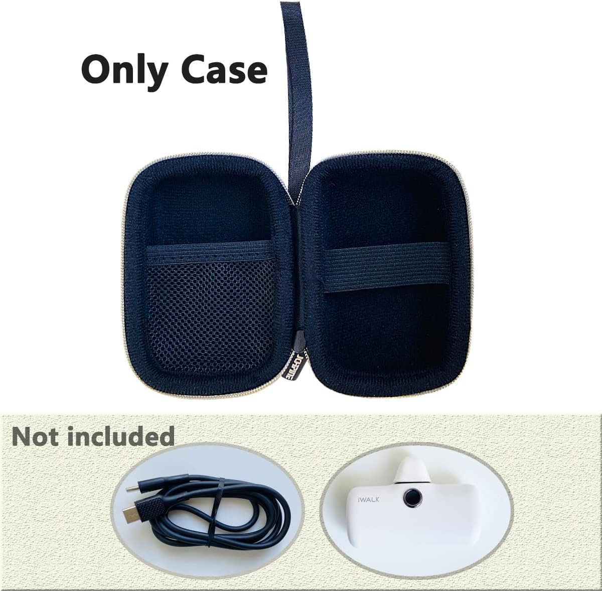 JCHPINE Protective Carrying Case for iWALK Portable Charger Ultra-Compact Power Bank Accessories (Black Case Only)