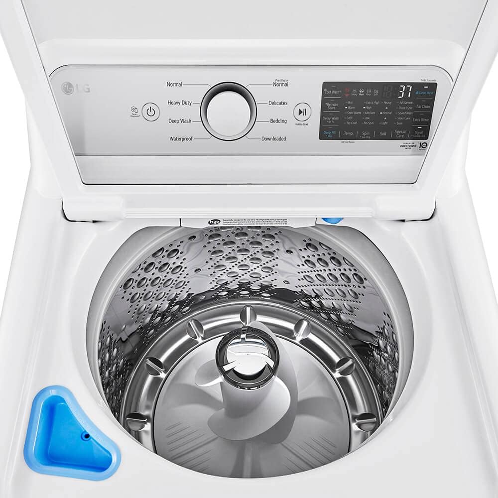 LG WT7405CW 5.3 Cu. Ft. White Top Load Washer with 4-Way Agitator  TurboWash3D Technology