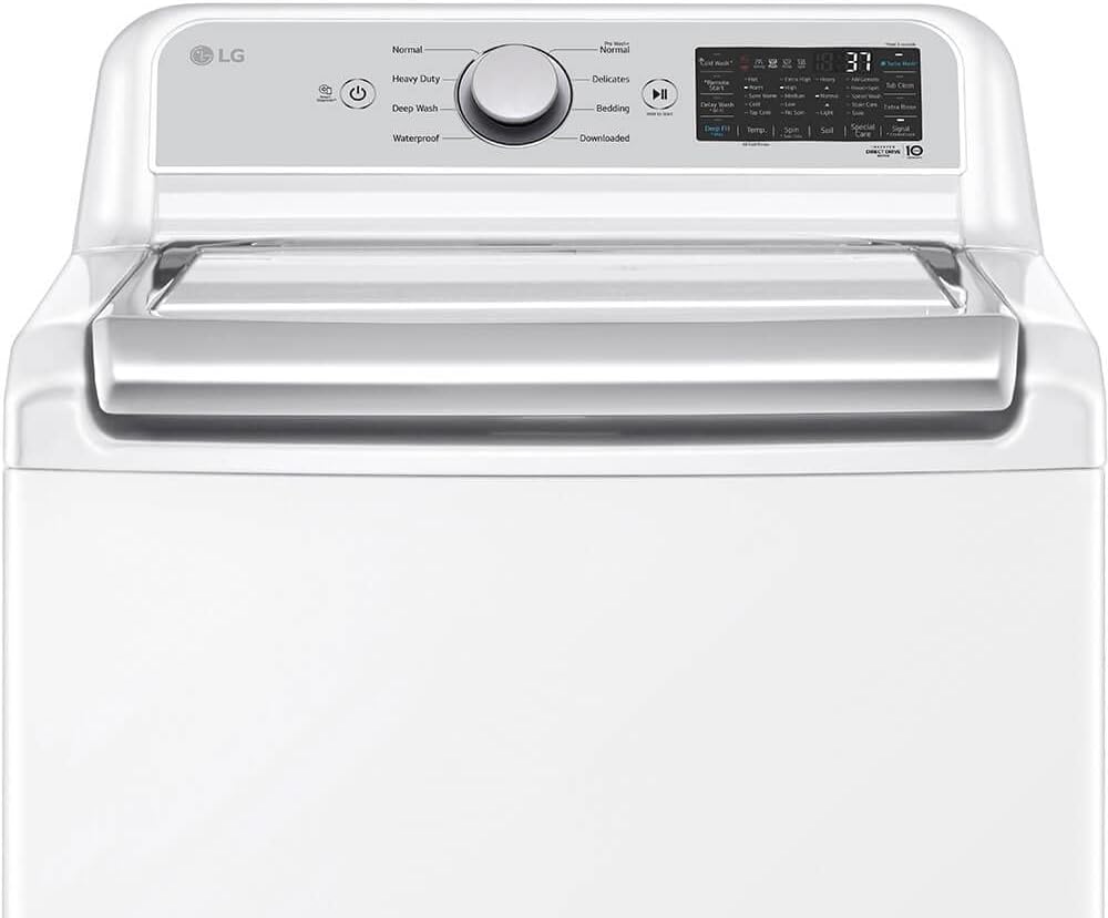 LG WT7405CW 5.3 Cu. Ft. White Top Load Washer with 4-Way Agitator  TurboWash3D Technology