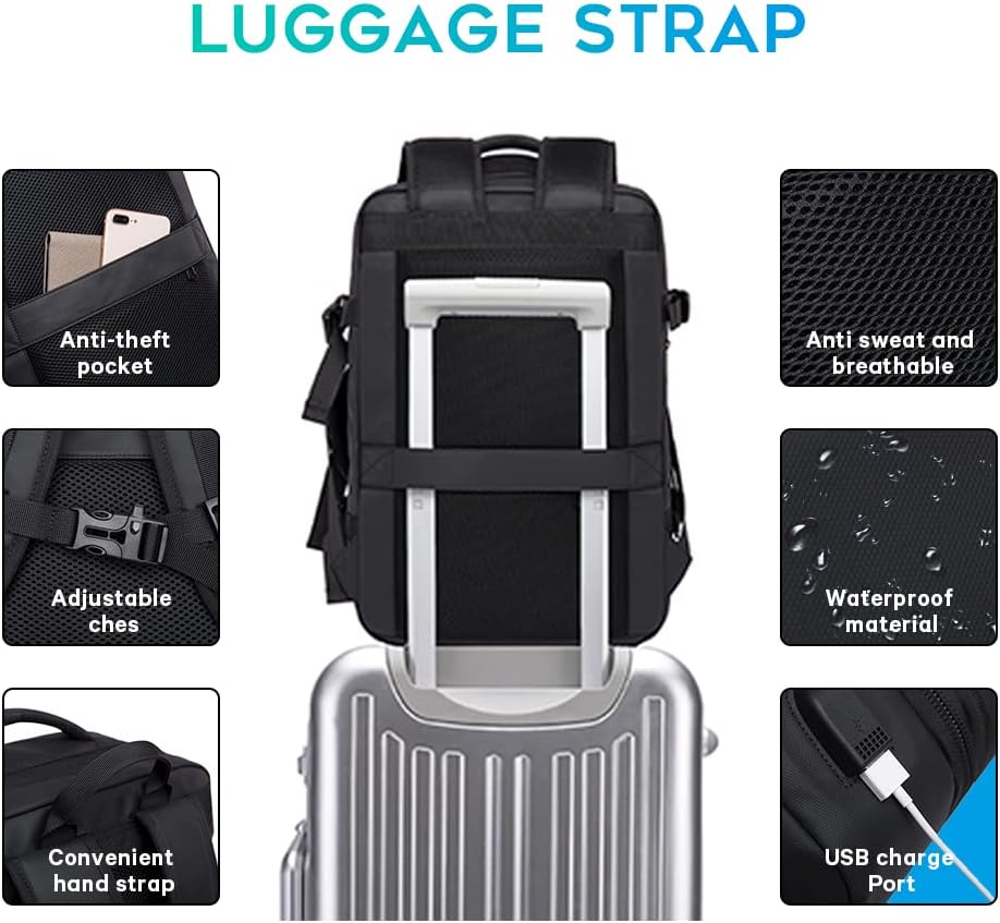 45L Carry On Backpack, Weekender Travel Backpacks, 17.3 inch Laptop Back Pack Business Expandable Bag for Men and Women… (Blake45L（with3cubes))… · v3