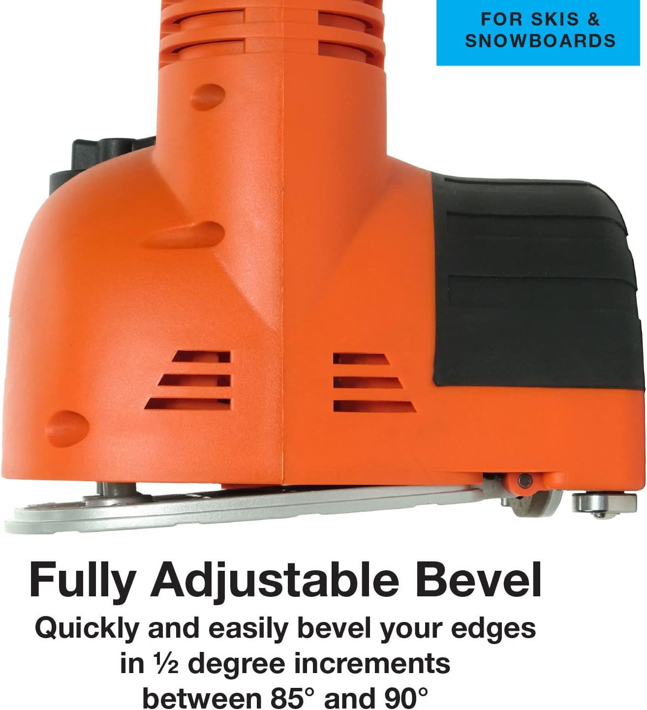Cordless Ski/Snowboard Edge Tuner, Long Lasting Portable Grinding Wheel Sharpens and Hones Ski Edges, Rechargeable Lithium Ion Battery Included.