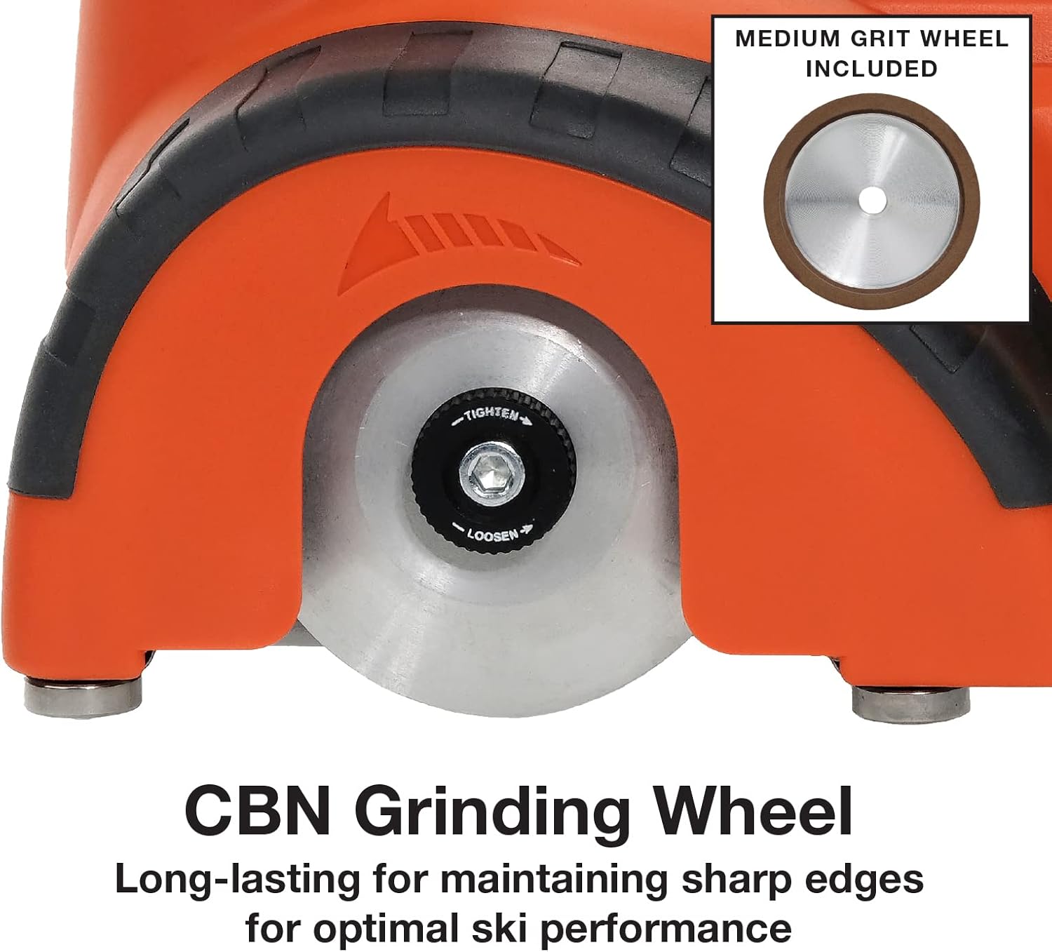 Cordless Ski/Snowboard Edge Tuner, Long Lasting Portable Grinding Wheel Sharpens and Hones Ski Edges, Rechargeable Lithium Ion Battery Included.