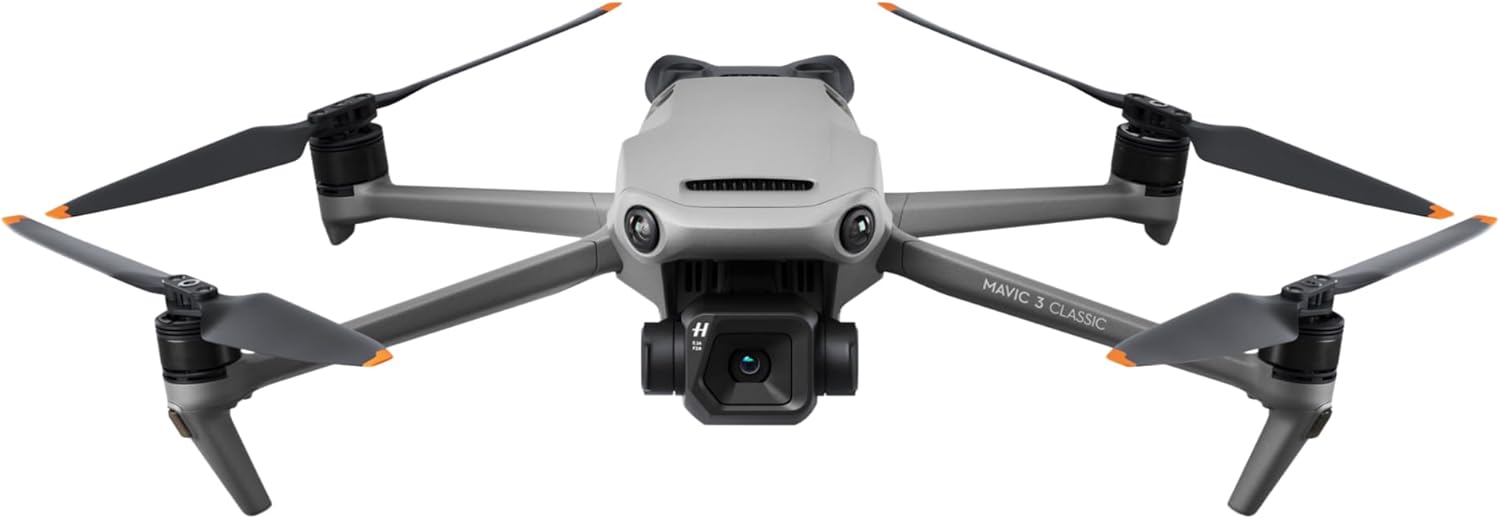 DJI Mavic 3 Classic (solo drone), drone con fotocamera Hasselblad CMOS 4/3, video HD 5.1K, tempo di volo 46 minuti, rilevamento omnidirezionale degli ostacoli, telecomando venduto separatamente, conforme all'ID remoto FAA