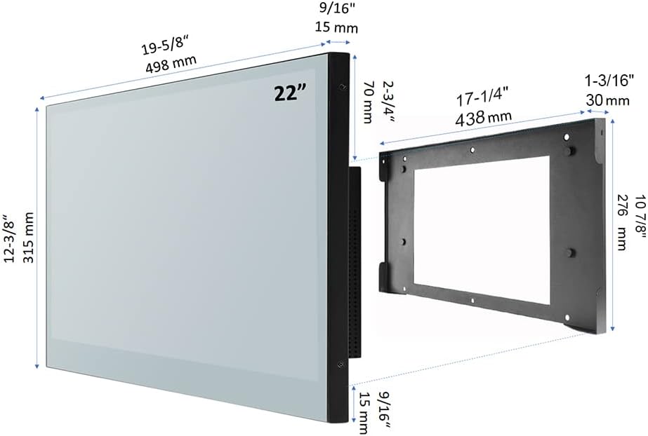 Soulaca Smart Magic Mirror TV da 22 pollici per bagno, impermeabile, decorazione alberghiera, Android WiFi, Bluetooth, modello ATSC 2024