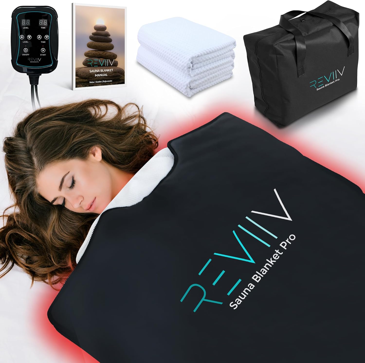 Portable Sauna Blanket with Bonus Cotton Insert Towel - V2.0 Major Upgrades! Premium Far Infrared Sauna Blanket for Detoxification - Sauna Blanket Infrared Saunas for Home with 85-185℉ Temp Range · v2