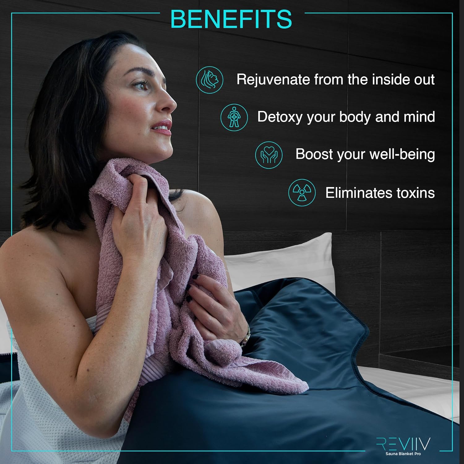 Portable Sauna Blanket with Bonus Cotton Insert Towel - V2.0 Major Upgrades! Premium Far Infrared Sauna Blanket for Detoxification - Sauna Blanket Infrared Saunas for Home with 85-185℉ Temp Range · v2