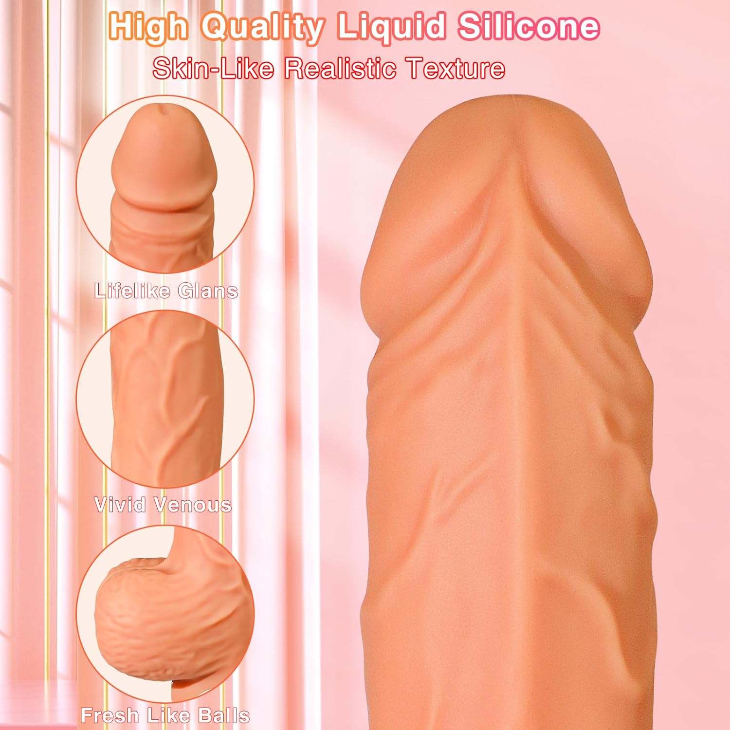 Realistische dildo voor vrouwen met seksmachine, met 10 vibrerende stuwstanden voor G-spot, anale stimulatie van de clitoris, siliconen vibrator met afstandsbediening, seksspeeltje voor volwassenen (vlees)