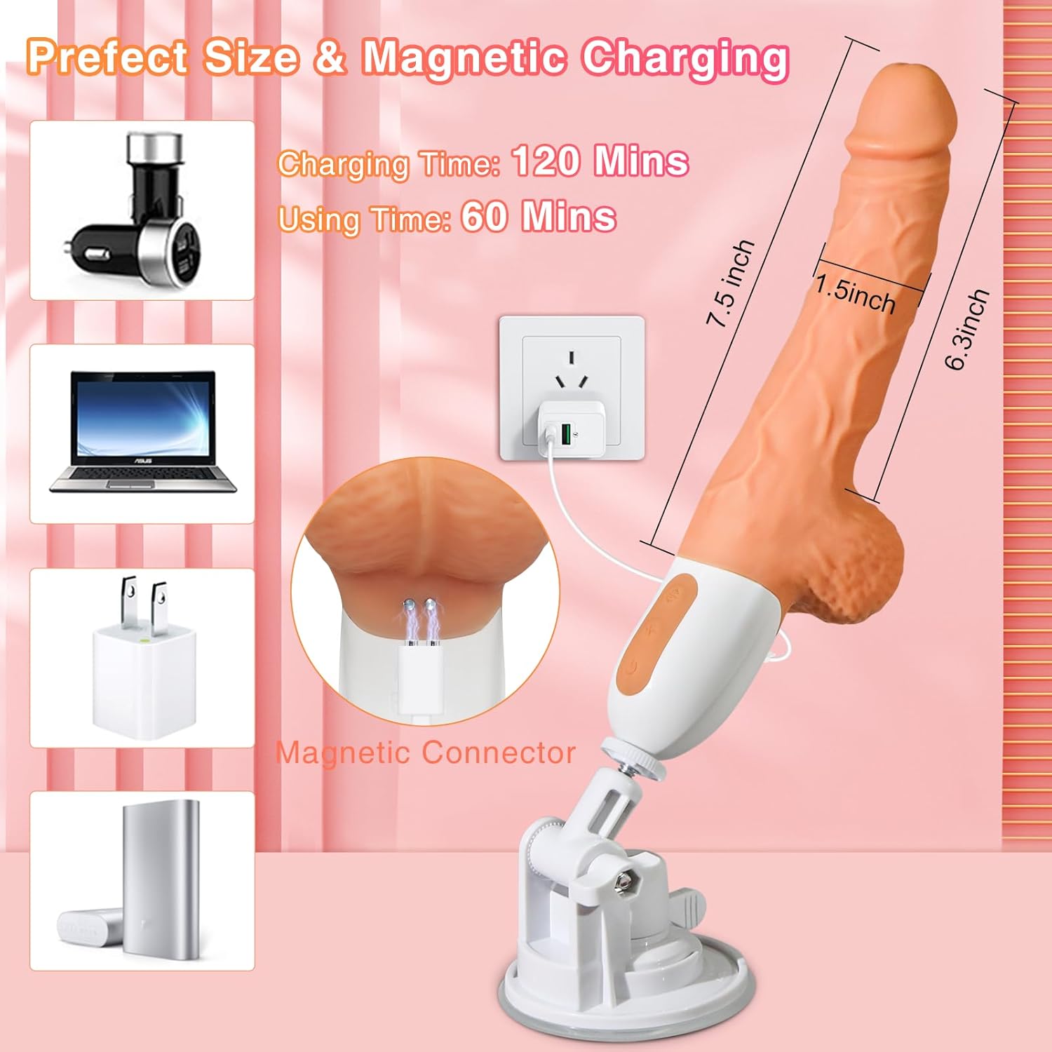 Realistische dildo voor vrouwen met seksmachine, met 10 vibrerende stuwstanden voor G-spot, anale stimulatie van de clitoris, siliconen vibrator met afstandsbediening, seksspeeltje voor volwassenen (vlees)