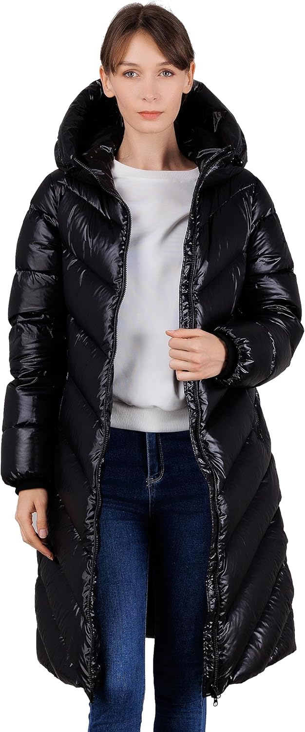 Womens Thickened Down Jacket - Winter Hooded Short Puffy Packable Jacket, Warm Puffer Down Coat for Christmas Gift