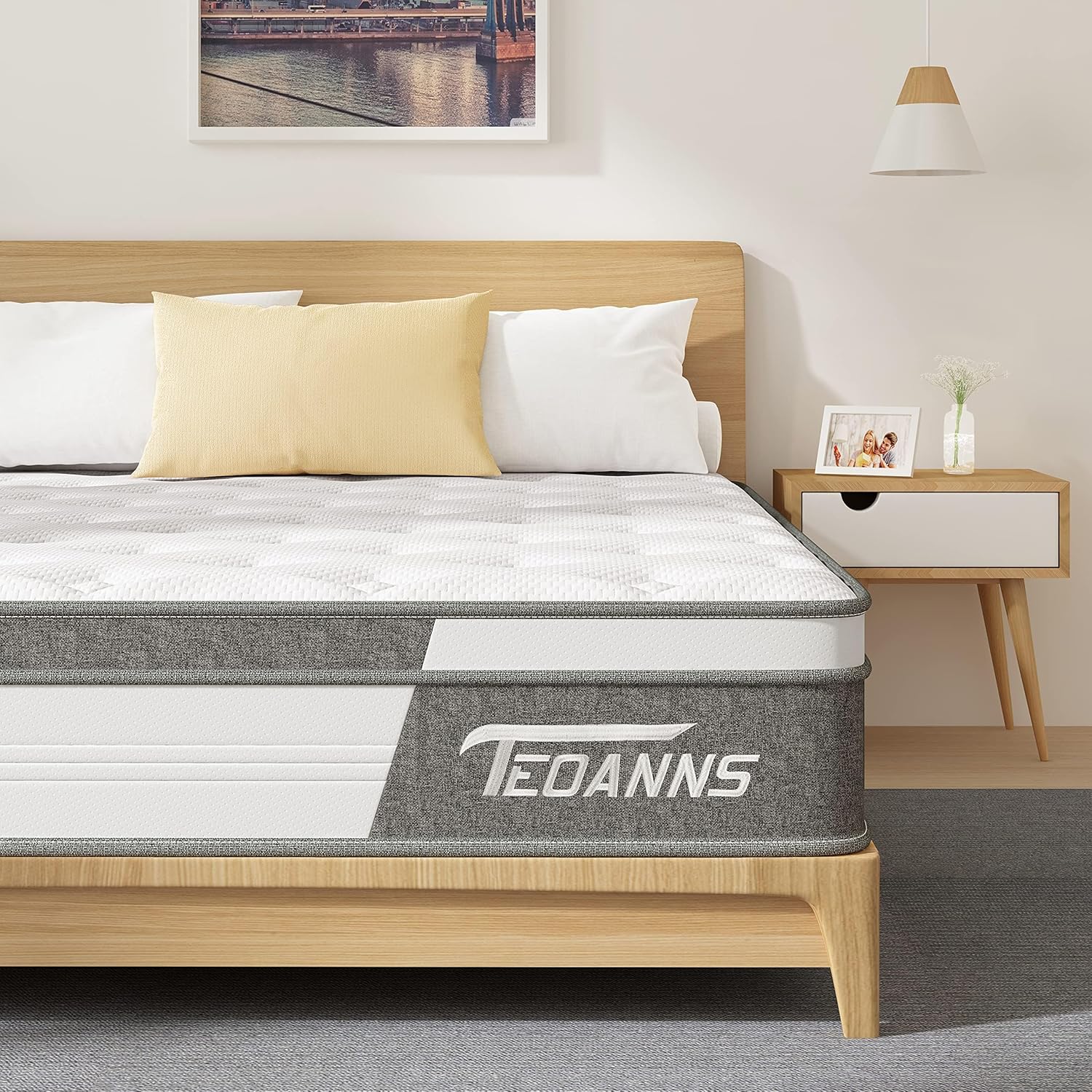 Teoanns Queen Size Mattress, 12 Inch Medium Firm Mattress in a Box, Hybrid Mattress Queen Size for Pressure Relief  Supportive, CertiPUR-US, 100 Nights Trial · v2