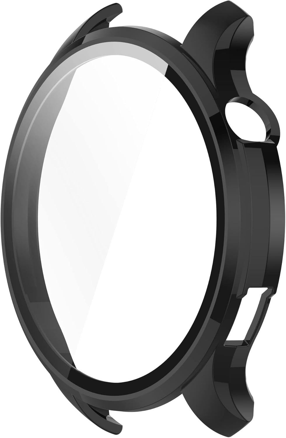 FitTurn 3PACK เคสพีซีแข็งแบบเข้ากันได้กับ Amazfit GTR 4 พร้อมฟิล์มกันรอยหน้าจอกระจกนิรภัย เคสชุบไฟฟ้า ครอบคลุมรอบด้าน กันชนป้องกัน ฟิล์มสมาร์ทโฟน (สีดำ)