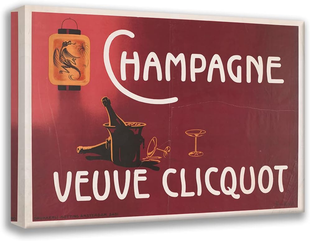 ArtDirect Arnold Van Roessel, stampa artistica da museo, 24 x 18 cm, incartata da galleria intitolata: Champagne Veuve Clicquot (1900)