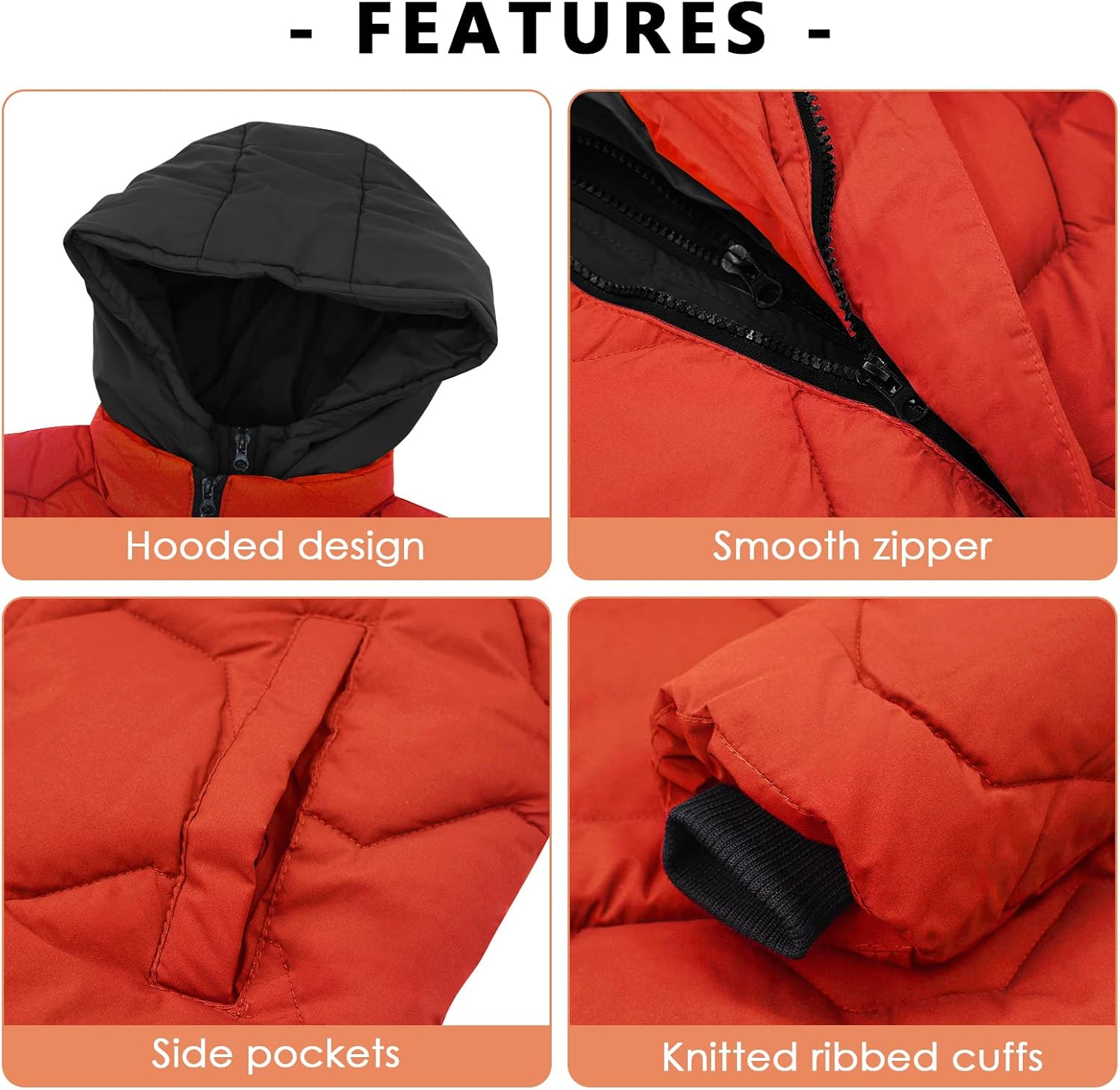 Happy Cherry Boys Mid Long Winter Coat Quilted Down Puffer Parka Jacket Hooded Heavyweight Thicken Coats Outwear for Kids