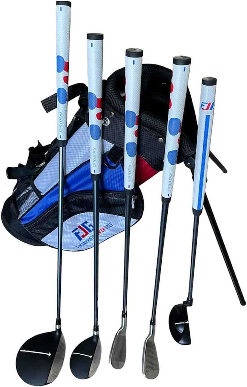 Fingerprints Junior Golf Club Set - Perfect for Junior Golfers - Left-Handed  Right-Handed Options - Complete Set in Multiple Sizes with Driver, Hybrid, 7i, PW, Putter amp; Stylish Stand Bag · v3
