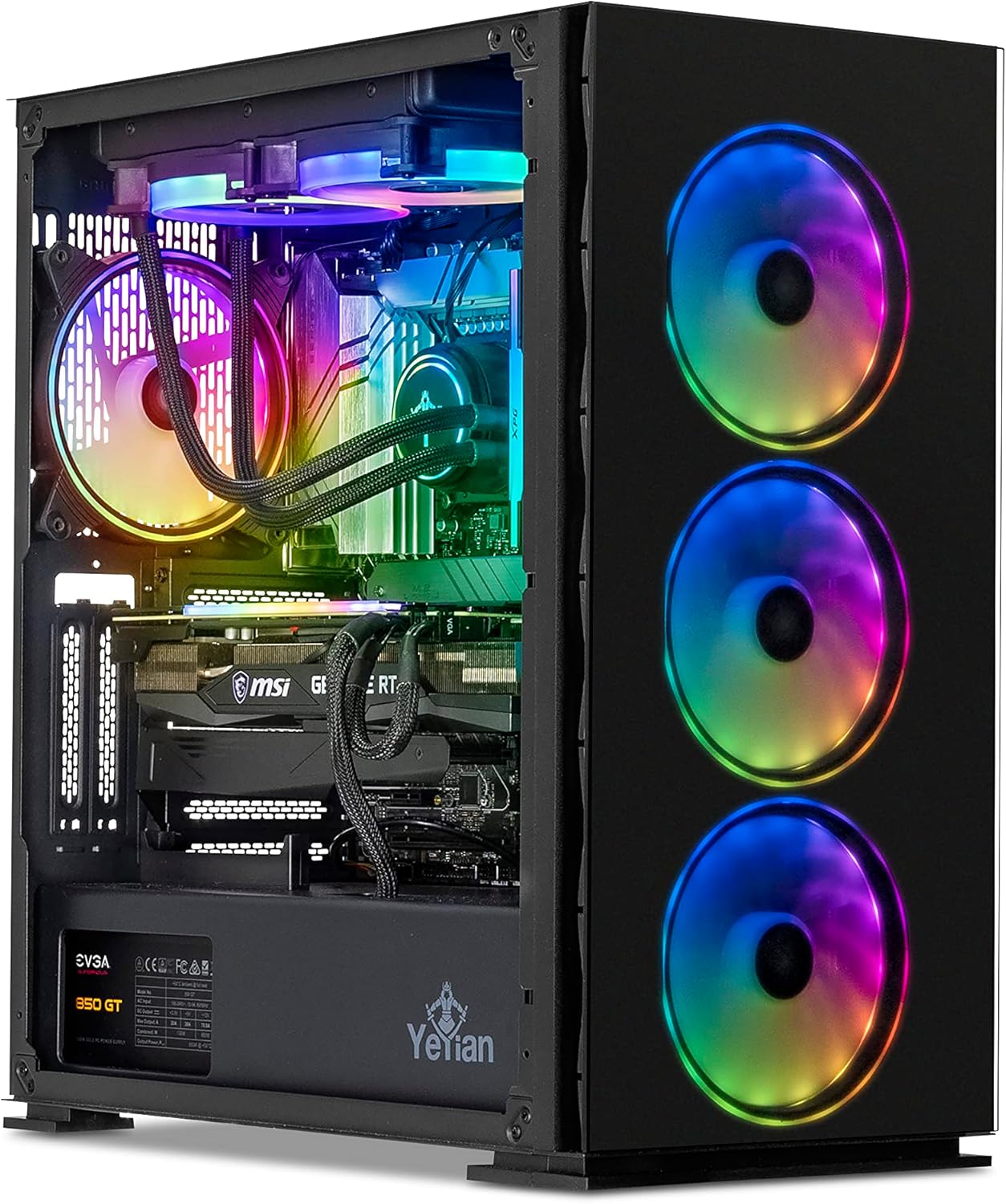 YEYIAN Yari X13 Gaming PC Intel Core i7 13700KF 5.40 GHz, Geforce RTX 3070 Ti Desktop Computer, 32GB DDR5 5200Mhz, 1TB SSD   2TB HDD, 850W Gold PSU Liquid Cooler, Z790 Chipset VR Ready PC, Win 11 Home · v6