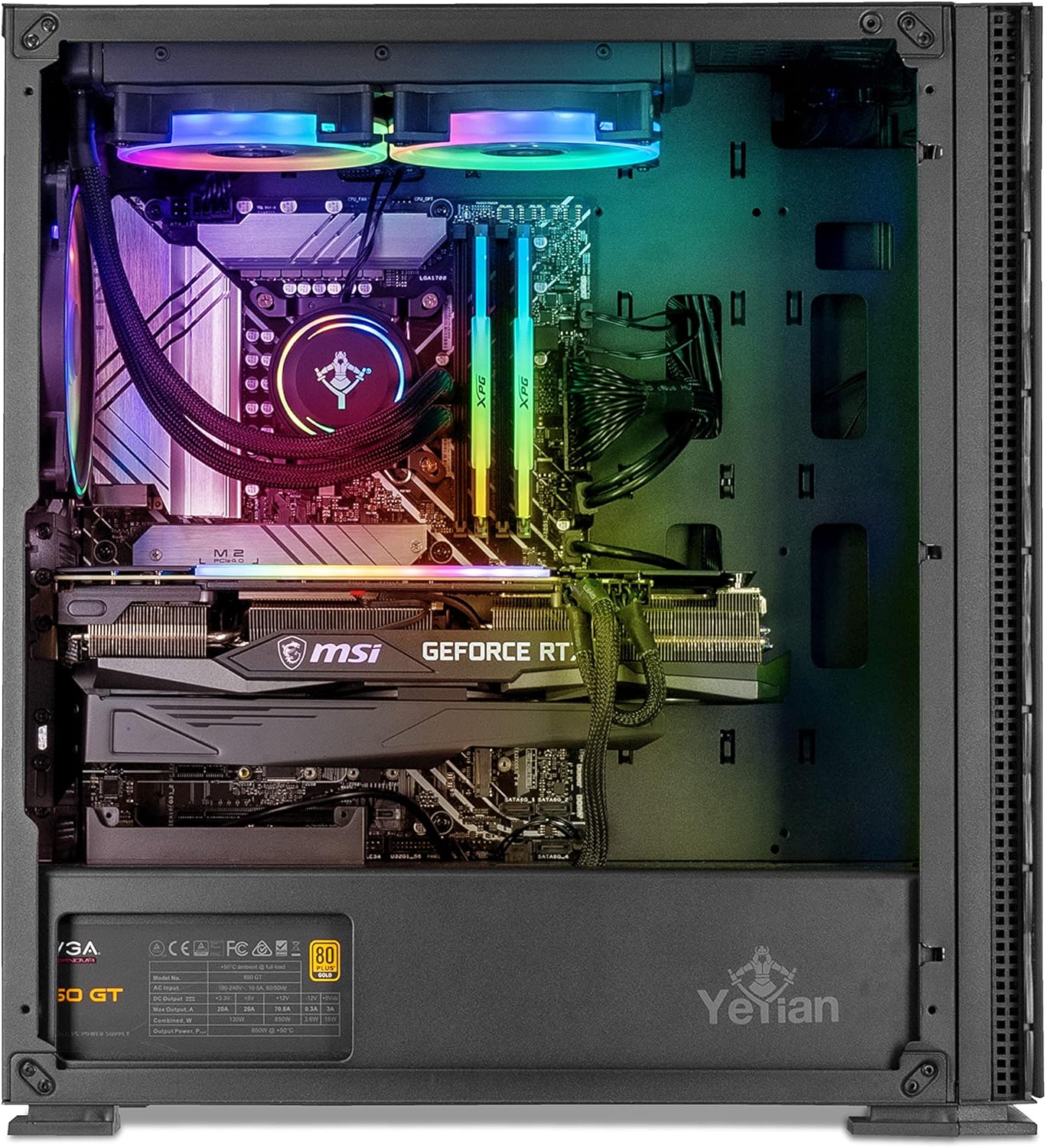 YEYIAN Yari X13 Gaming PC Intel Core i7 13700KF 5.40 GHz, Geforce RTX 3070 Ti Desktop Computer, 32GB DDR5 5200Mhz, 1TB SSD   2TB HDD, 850W Gold PSU Liquid Cooler, Z790 Chipset VR Ready PC, Win 11 Home · v6