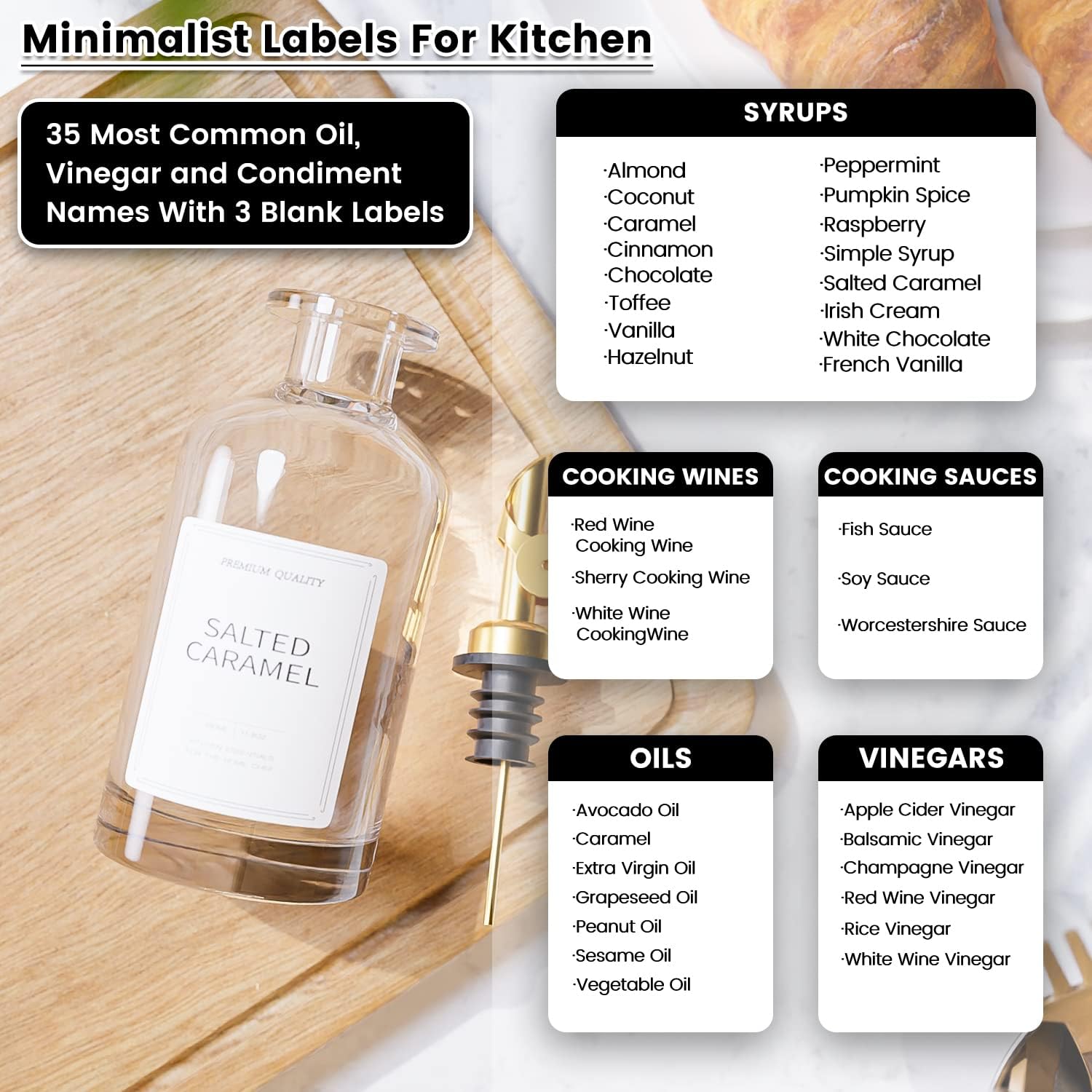 12 oz Glass Olive Oil Dispenser Bottle For Kitchen,Oil And Vinegar Dispenser Set Of 4, Coffee Syrup Dispenser,Glass Oil Container With Metal Pourer,Funnel,Waterproof Labels