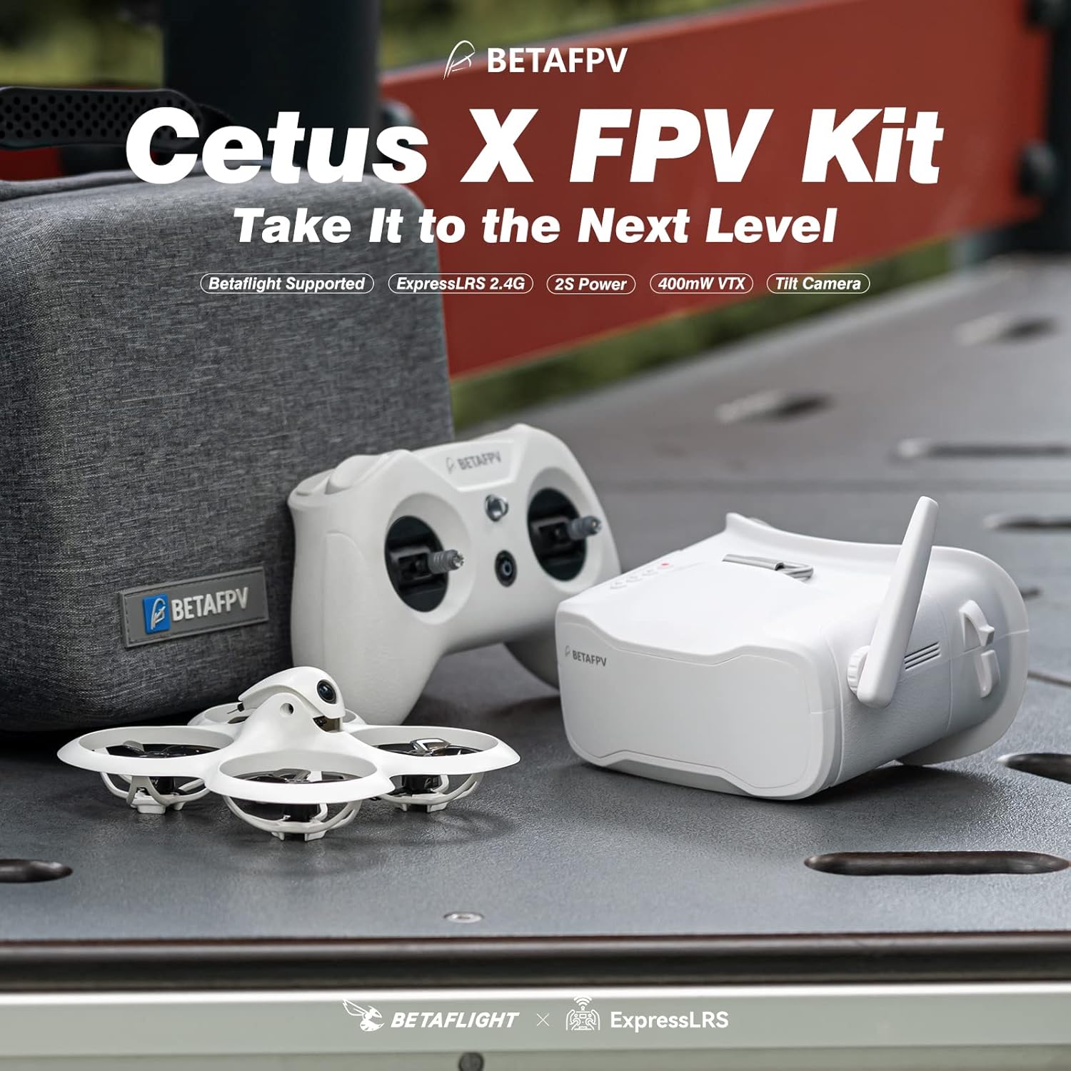 Kit FPV BETAFPV Betaflight ELRS V3 Cetus X con trasmettitore LiteRadio 3 telecamera C04 Occhiali VR03 con funzione di registrazione DVR, kit RTF avanzato con alimentazione 2S supportato per principianti FPV per volare più velocemente e più lontano