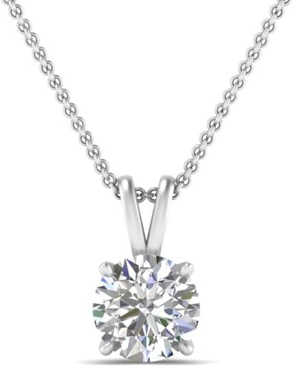 14K Gold 1/2-1 1/2 Carat LAB GROWN Diamond Solitaire Pendant IGI Certified 4 Prong Diamond Pendant Necklace For Women (E-F-G, VS1-VS2, 0.50-1.50 C.t.w) · v2