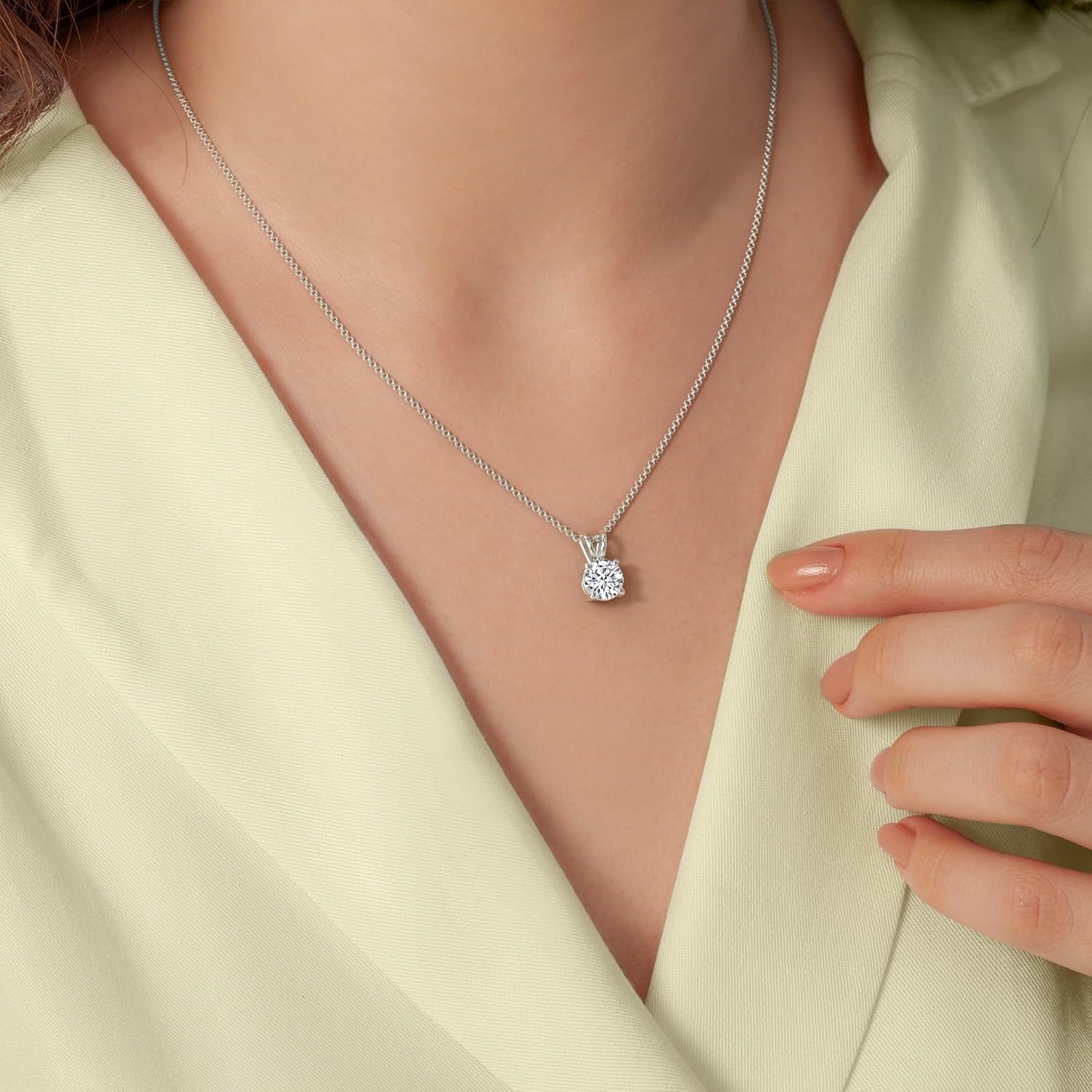 14K Gold 1/2-1 1/2 Carat LAB GROWN Diamond Solitaire Pendant IGI Certified 4 Prong Diamond Pendant Necklace For Women (E-F-G, VS1-VS2, 0.50-1.50 C.t.w) · v2