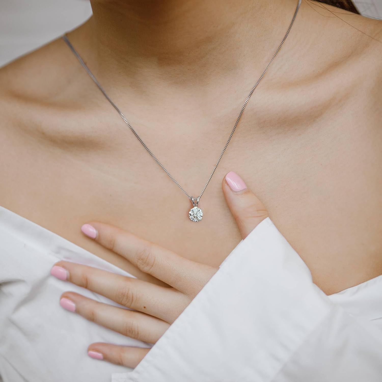 14K Gold 1/2-1 1/2 Carat LAB GROWN Diamond Solitaire Pendant IGI Certified 4 Prong Diamond Pendant Necklace For Women (E-F-G, VS1-VS2, 0.50-1.50 C.t.w) · v2