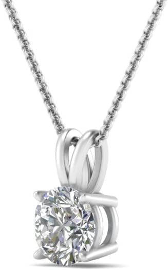 14K Gold 1/2-1 1/2 Carat LAB GROWN Diamond Solitaire Pendant IGI Certified 4 Prong Diamond Pendant Necklace For Women (E-F-G, VS1-VS2, 0.50-1.50 C.t.w) · v2